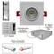 Nuwatt 3 Inch Square LED Gimbal Recessed Downlight 2700K-5000K Selectable Canless Light, Wet Rated, PK4 NW-GMB-3-5CT-WH-SQ-4P - alternate 3